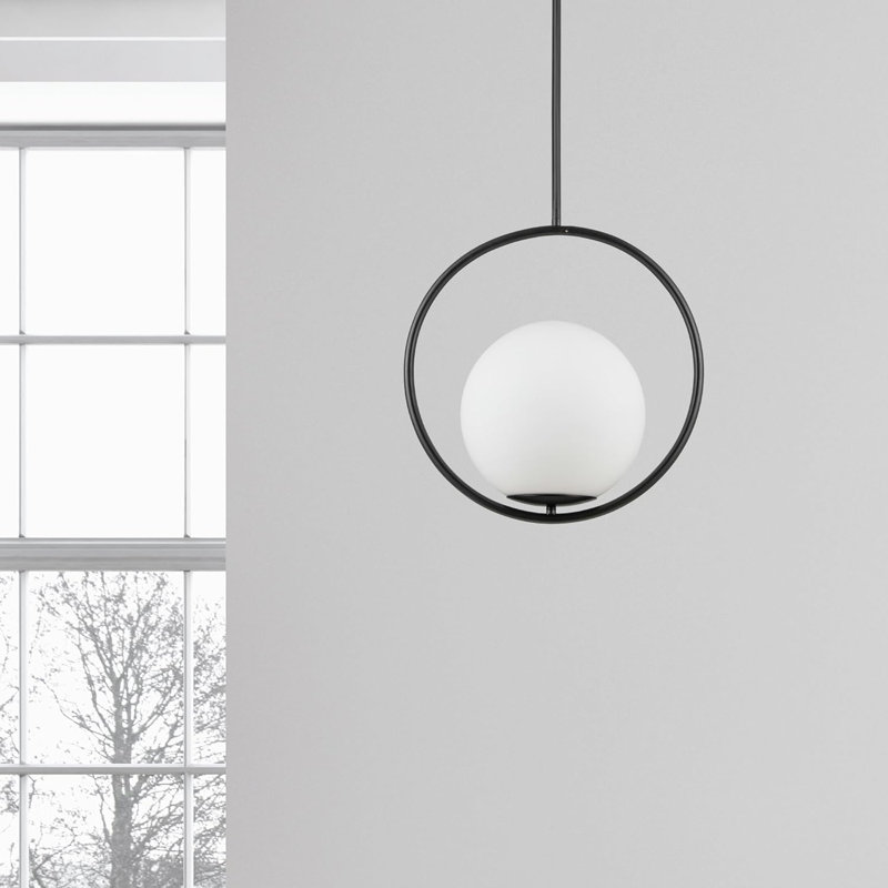 "Luminaire suspendu 1 lumière Dainolite Adrienna - Finition noire élégante, éclairage 60W pour espaces modernes"