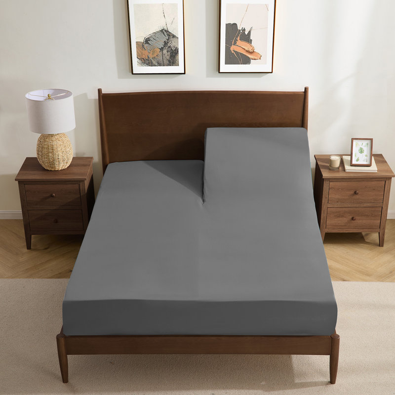 Ensemble de draps luxueux en microfibre 1800, Gris, Très grand séparé