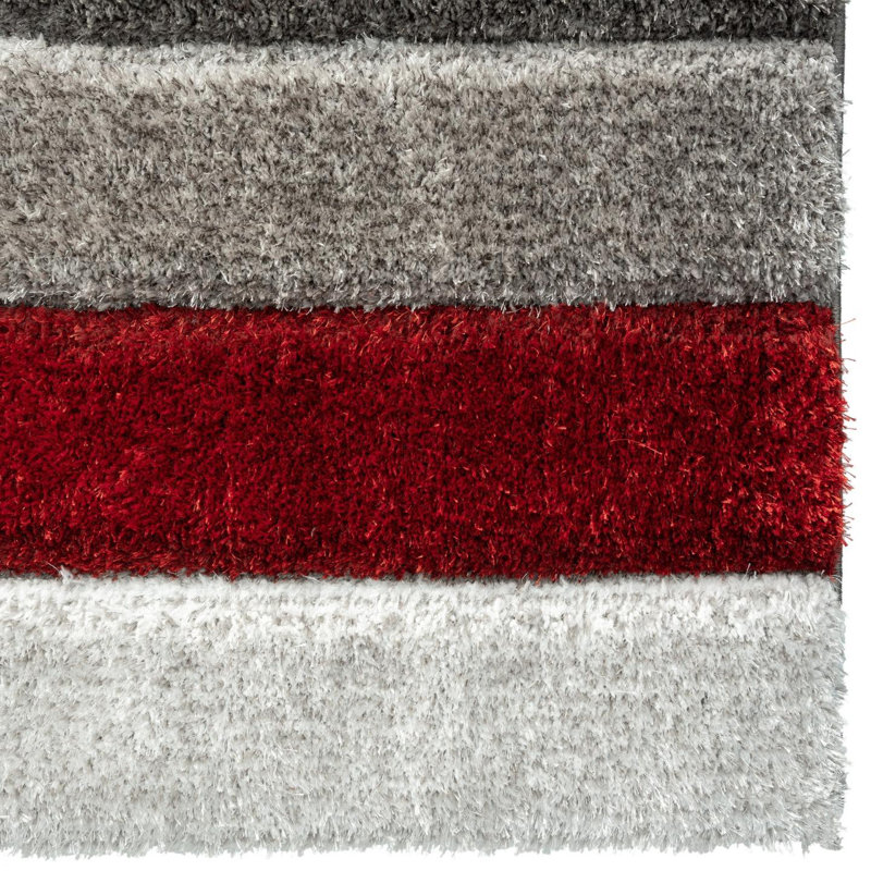 Tapis rouge à motif géométrique Lantanas, Rectangle 5 pi x 7 pi