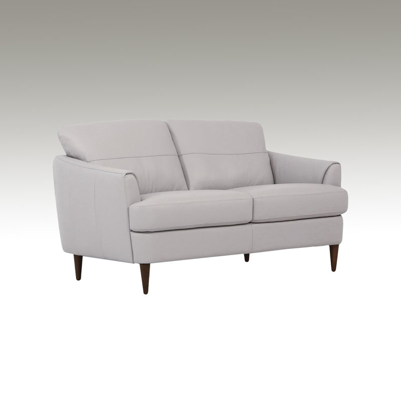 Causeuse en cuir, Similicuir gris perle