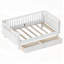 Lit plateforme simple en bois avec garde-corps et rangement spacieux, durable et sécuritaire pour les enfants-438299875-438299874