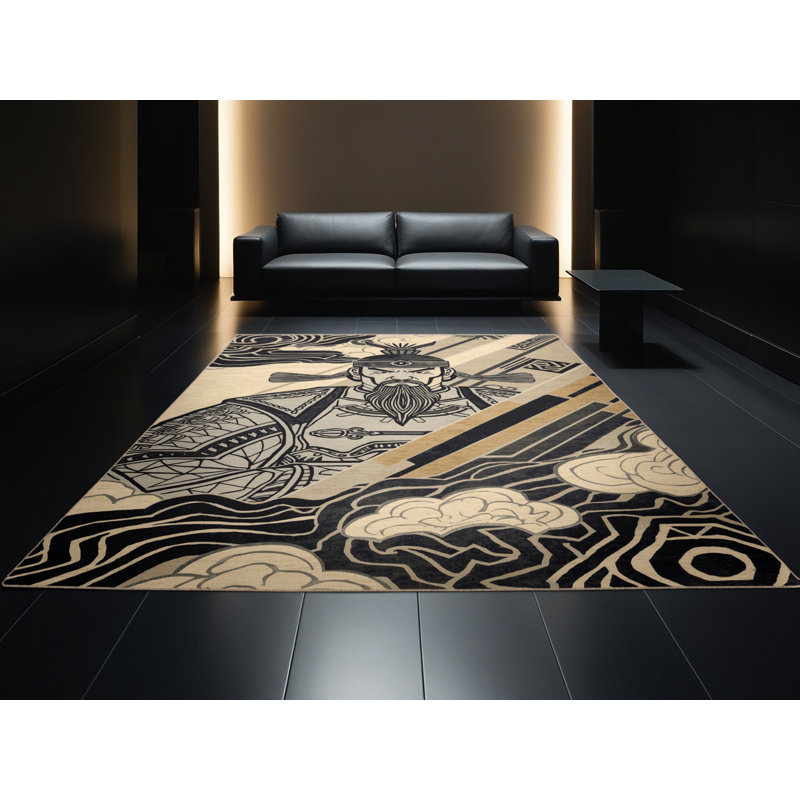 Tapis oriental gris lavable à la machine gris anthracite Genmont Chamois, 2 pi x 3 pi