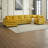 Modern U Shaped 6-Seat Sectional Sofa Couch With One Ottoman And Three Toss Pillows-802276333