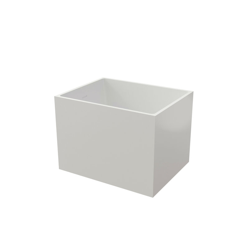 Baignoire autoportante de 35 po en acrylique, forme rectangulaire, blanc (blanc)