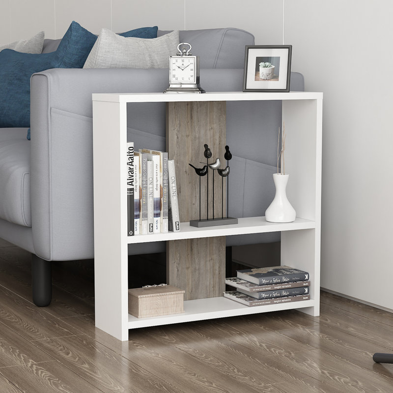 Amvi End Table, White/Gray