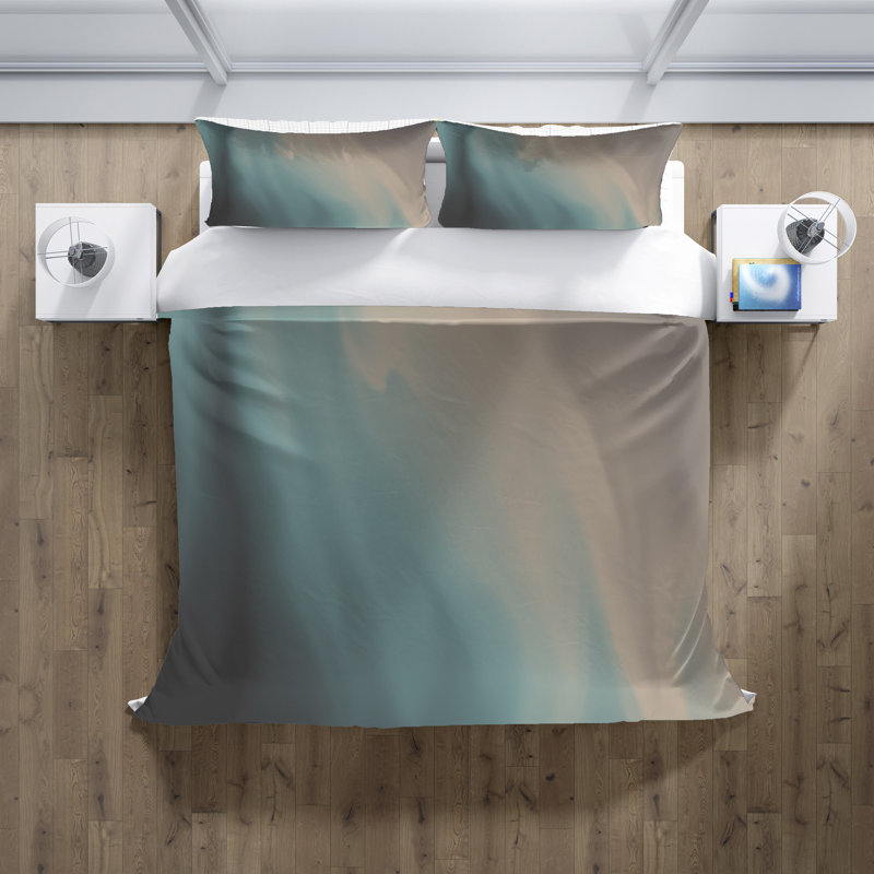 Polyester Ombre Duvet Cover, Queen Duvet Cover + 2 Queen Shams