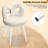 Vanity Stool with Bowknot Backrest Living Room Bedroom Makeup Chair Adjustable Foot Pads Armless Dressing Chair Side Table Seat