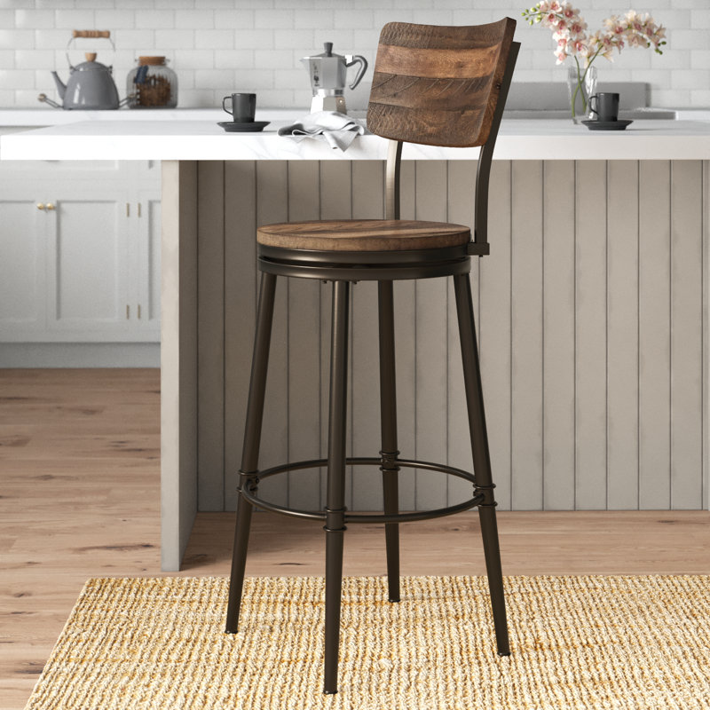 Tabouret de comptoir et de bar Birdsall, Tabouret de bar (siège d'une hauteur de 30 po), Brun