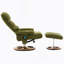 Fauteuil inclinable ergonomique avec repose-pieds, méridienne moderne pivotante à 360 ° avec repose-pieds, tissu chenille, massage par vibration à 5 points, siège chauffant et dossier réglable à 140 °