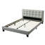 Lit contemporain grand format, tête de lit en polyfibre grise avec design gris et plateforme solide-27258574