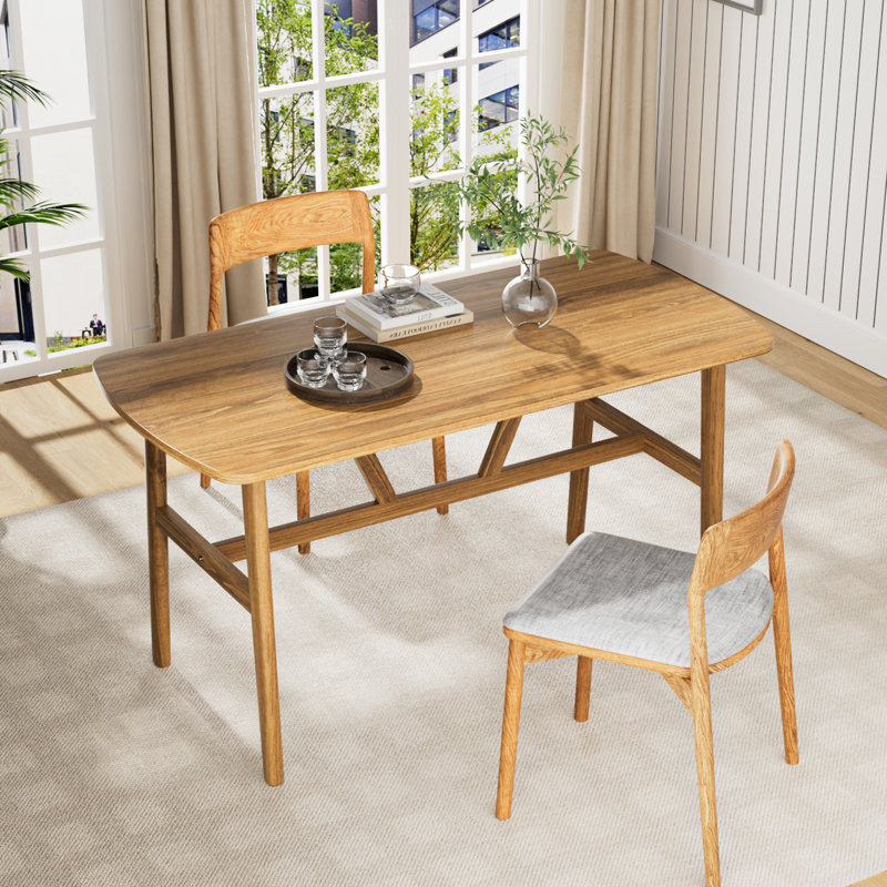 Table de salle à manger rectangulaire 47 po, Bois naturel, Jaune