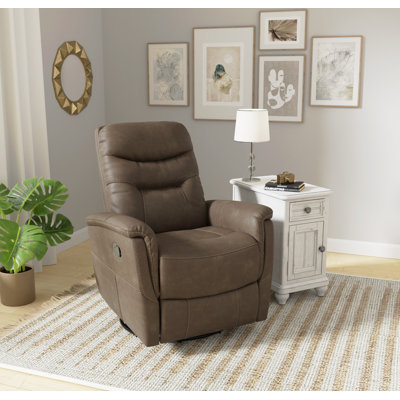 Dragone 30" Wide Recliner with Swivel by Wade Logan