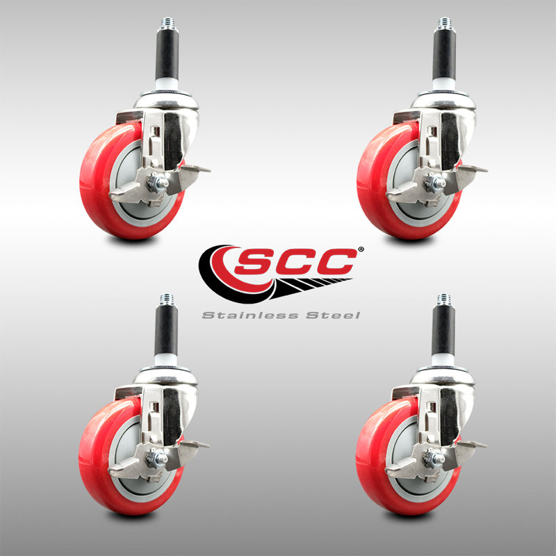 Polyurethane Casters, Red