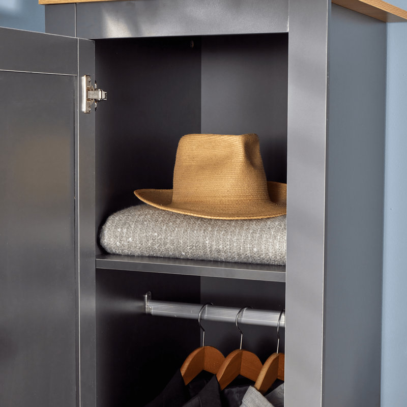 Camden 1 Door Bedroom Storage Wardrobe, Graphite