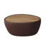 Table basse moderne en cuir avec plateau en marbre et œufs d'oie