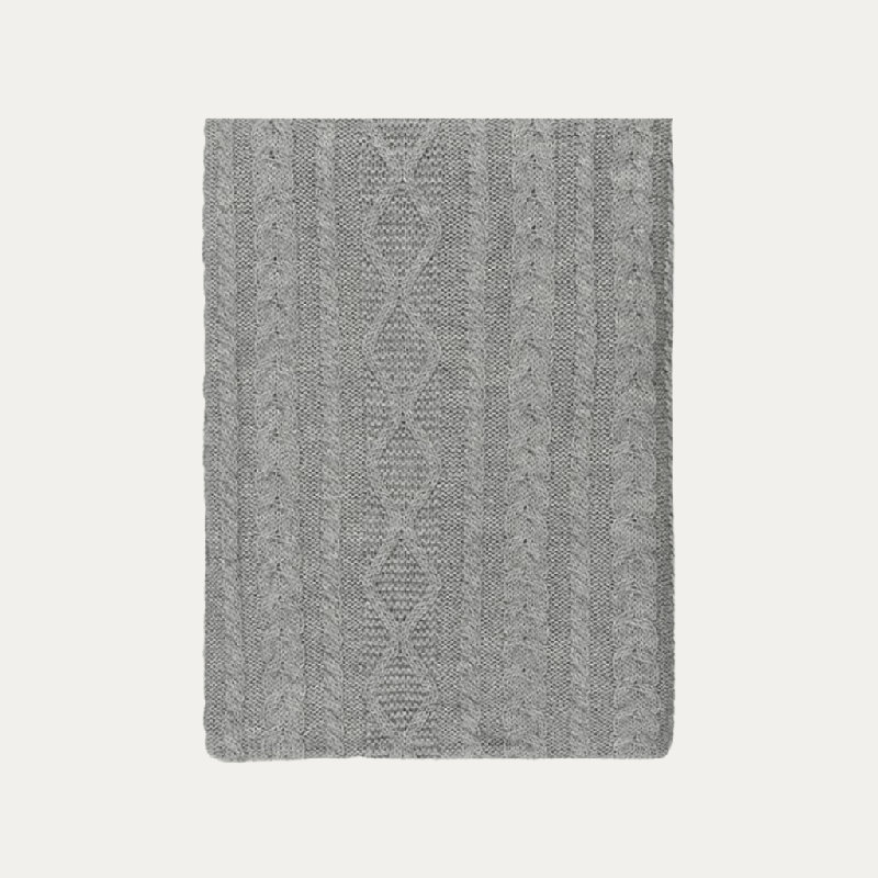 Howard Cable Alpaca Throw, Gray