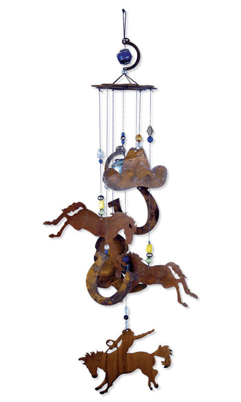 Chaka Bronco chevauchant un carillon