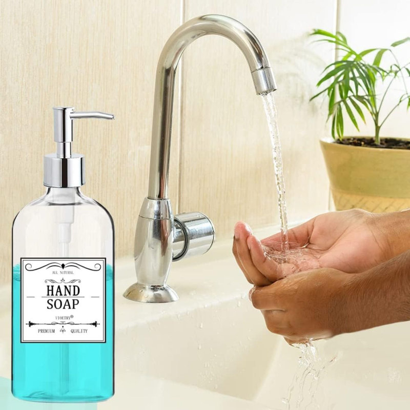 Ensemble de 2 bouteilles de pompe en plastique transparent