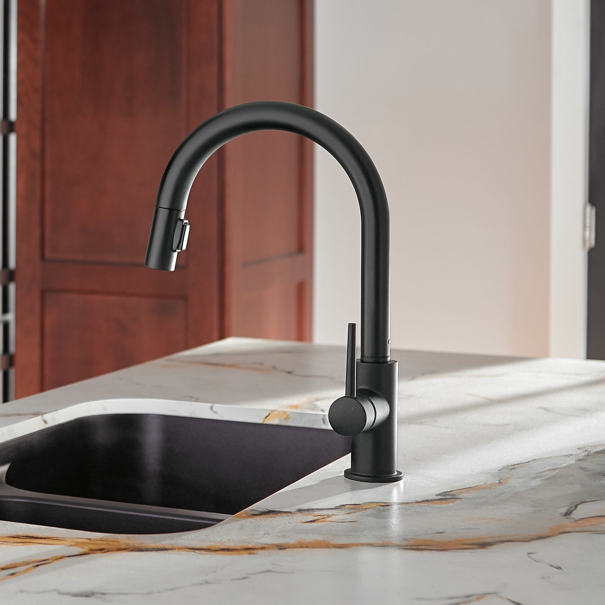 Trinsic Pull-Down Kitchen Faucet, Matte Black