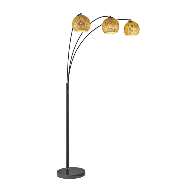 Lampe sur pied arquée 84 po Irmine, Or, Noir / or