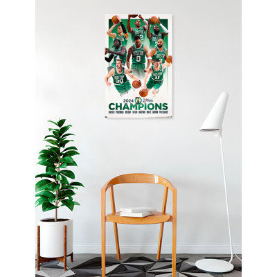  Affiche officielle sous licence officielle des Celtic de Boston - 2024 NBA Finals Champion - 22,375 x 34 po - reproduction décorative - papier affiche - prêt à encadrer