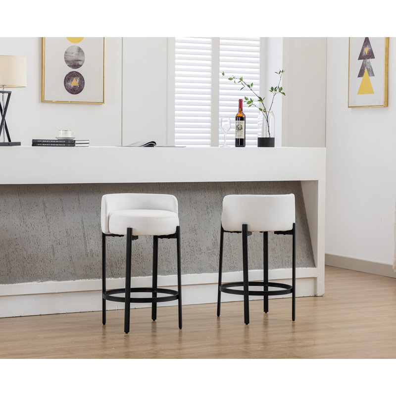 Tabouret de comptoir court 26 po Toey, Crème