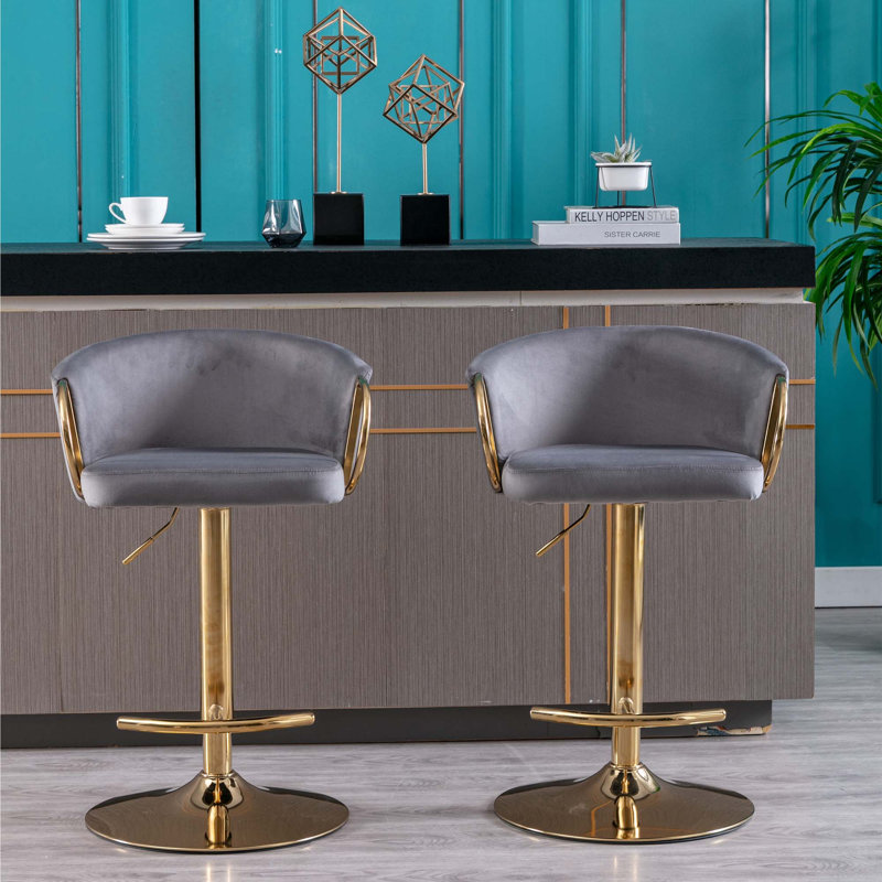 Tabouret à hauteur réglable Therman, Gris