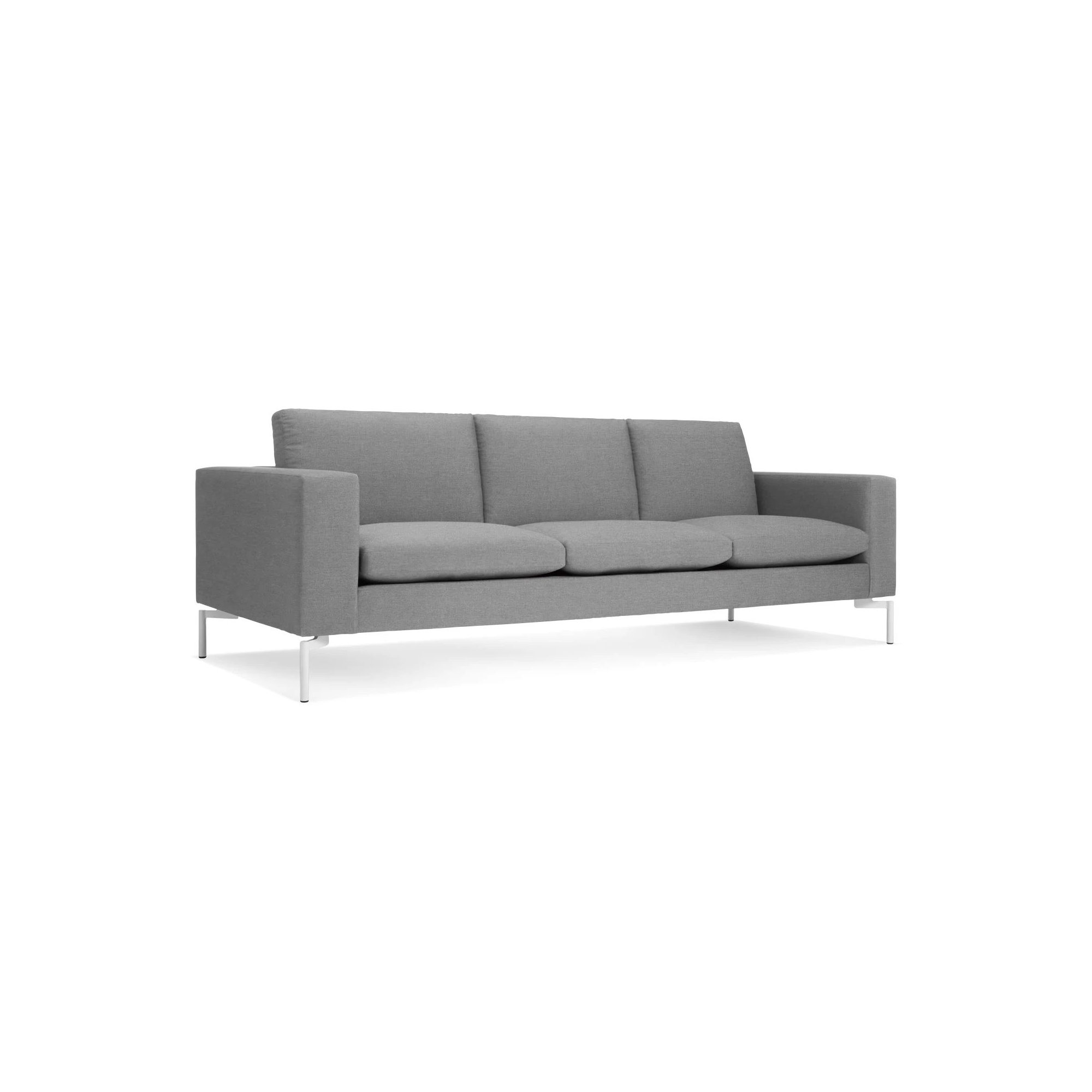 New Standard Upholstered Sofa, Spitzer Gray 100% Polyester, White, 32" H x 92" W x 35" D