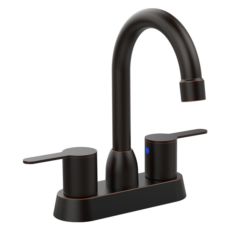 Brushed Gold Rv Bathroom Sink Faucet - 2 Handles For Smooth Water Control Solid Brass Deck Mount Installation Operation Install Modern Style