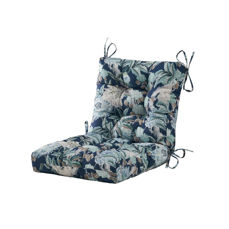 Seat/Back Outdoor Chair Cushion,Patio Chair Cushion With Tie,Tufted Replacement For Patio Furniture,20X20x4,1 Count