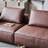 Reddish Brown Genuine Leather Modular Sofa cushion couch