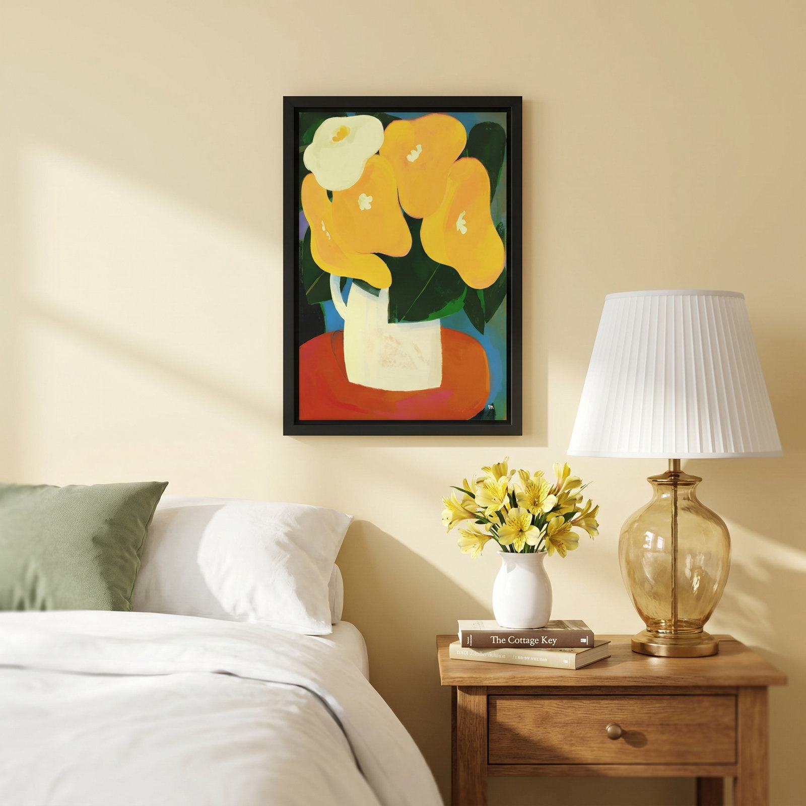 My Yellow Flowers by StudioM, Black, 30" H x 21" W x 1.25" D