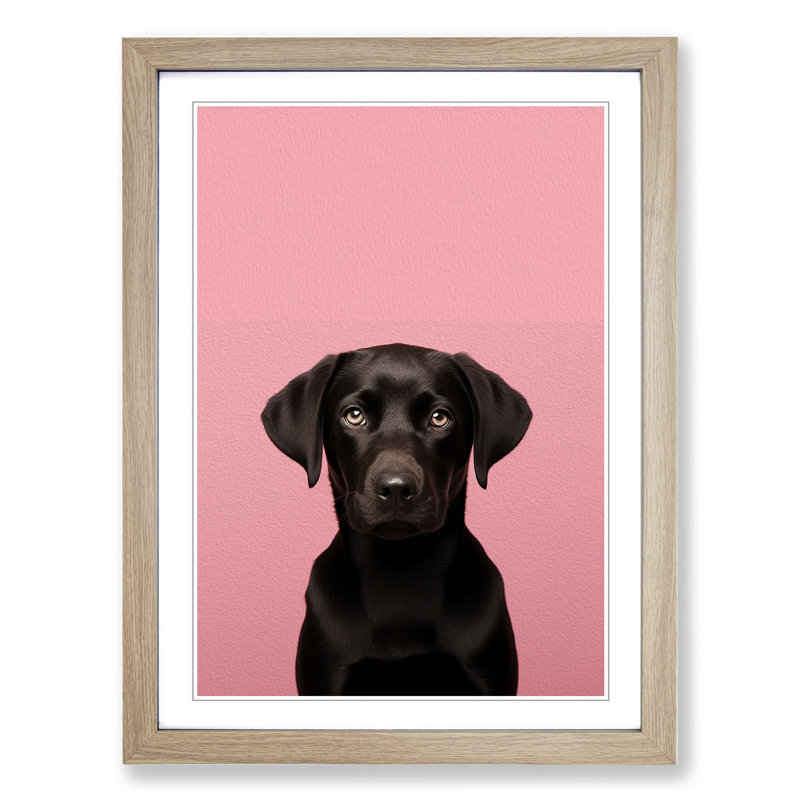 Labrador Retriever Minimalism - Framed Print, Oak Framed, 46cm H x 34cm W