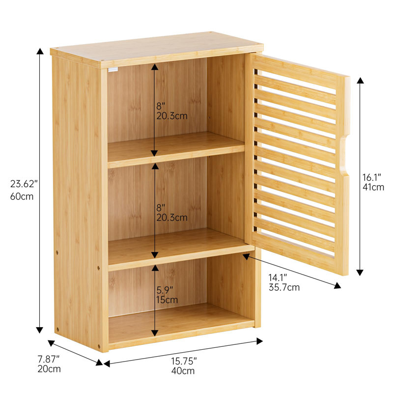 Bamboo Wall Mounted Required Bathroom Cabinet, Natural