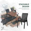 Ensemble de 4 chaises de patio en rotin empilables