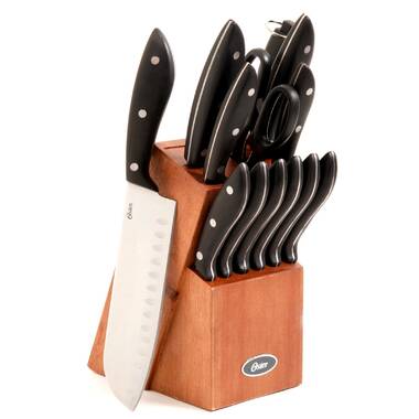 AMEGAT 15-Piece Knife Set with Built-in Sharpener and Carving Fork, Ultra  Sharp Knife Block Set with Full Tang Design & Wooden Handle, High Carbon