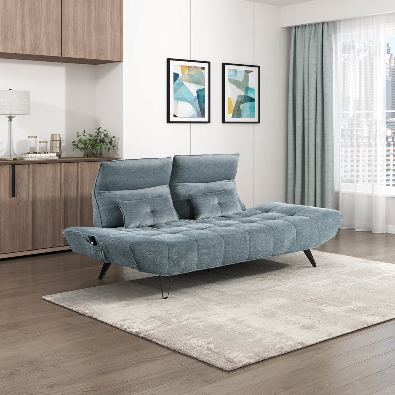 Canapé en chenille moderne et contemporain de 90,5 po Essien, Bleu