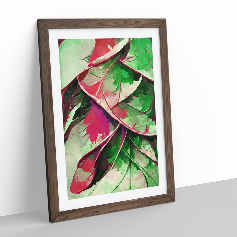 Leaf - Framed Print, 34cm H x 25cm W x 2cm D, Walnut