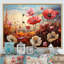 «Pink Crimson Flower Meadow Field V», reproduction sur toile-1459041486-1531624622