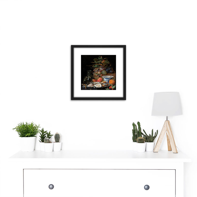 Mignon Still Life Fruit Oysters Porcelain Bowl by Mignon - Single Picture Frame Painting