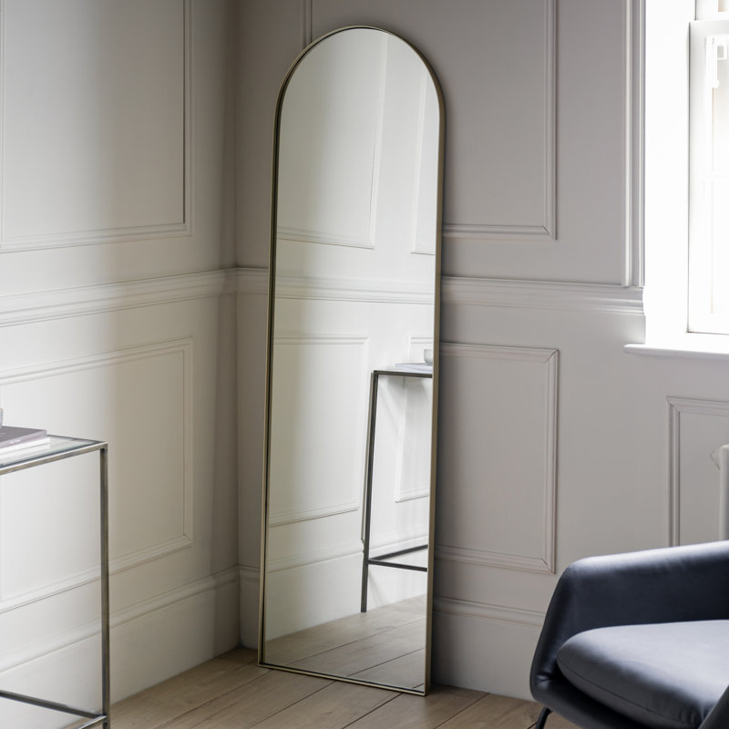 Aidric Metal Flat Wall Mirror, Champagne
