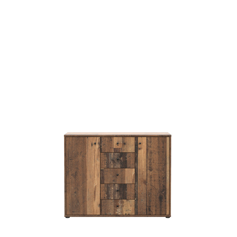 Amandla 108.8cm W 5 - Drawer Chest of Drawers, Old Wood