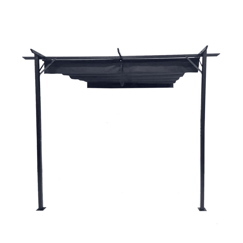 Caiya Brooklyn Wall Mounted Outdoor Retractable 2.2m x 3m x 3m Steel Pergola, Grey