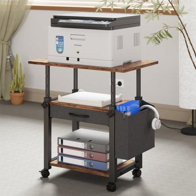 Davyion 30'' H x 22.01'' W Printer Stand with Wheels