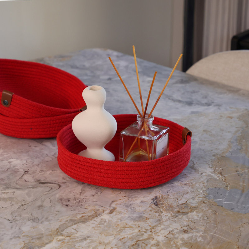Madisen Cotton Tray, Red