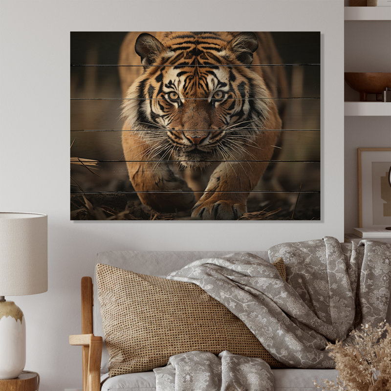 Seka Tiger Stripes Of Power I sur impression sur bois, H 30 po x l 40 po x P 0,78 po