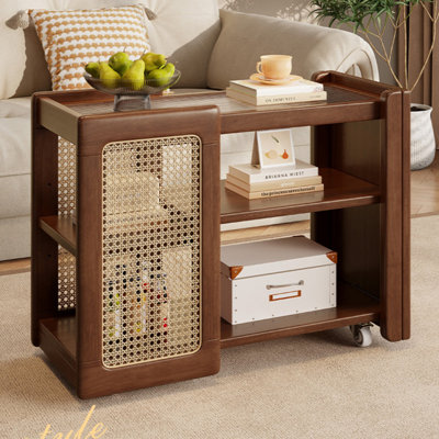 1pc, A Small Cart With A Simple Side Cabinet Next To The Living Room