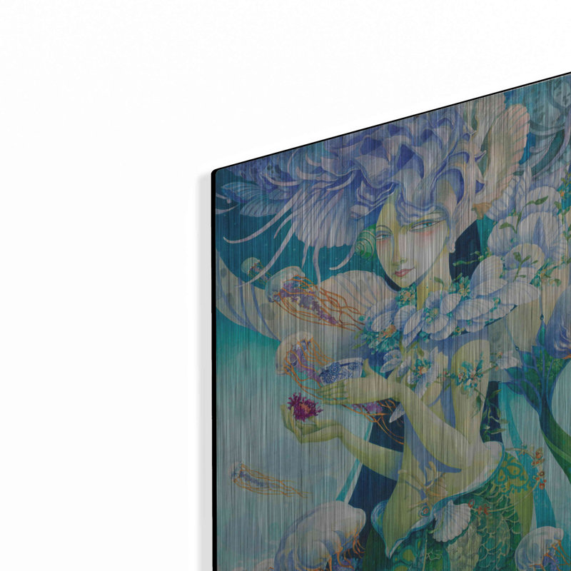 «Aquatic Coffee Break» par David Galchutt, art mural en métal, H 16 po x l 12 po