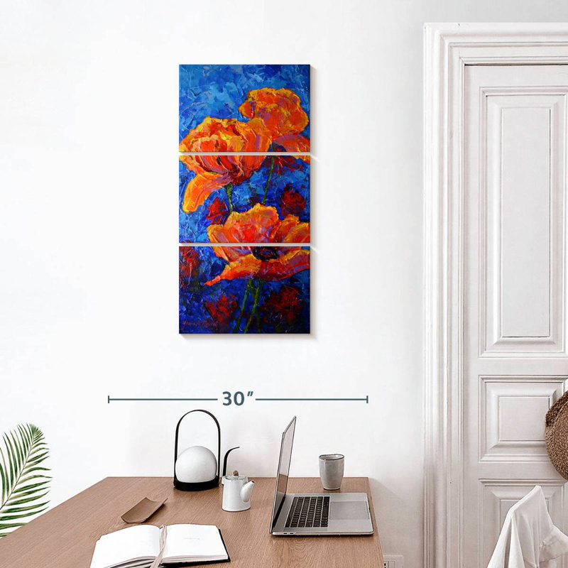 Poppies I, 32" H x 15" W