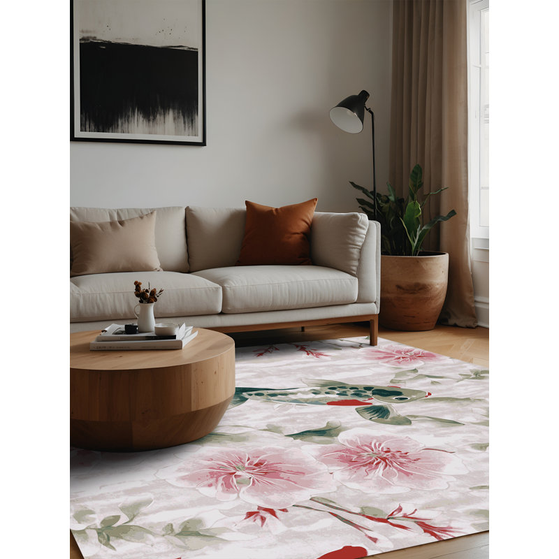 Machine Washable Beige Area Rug, Square 7'